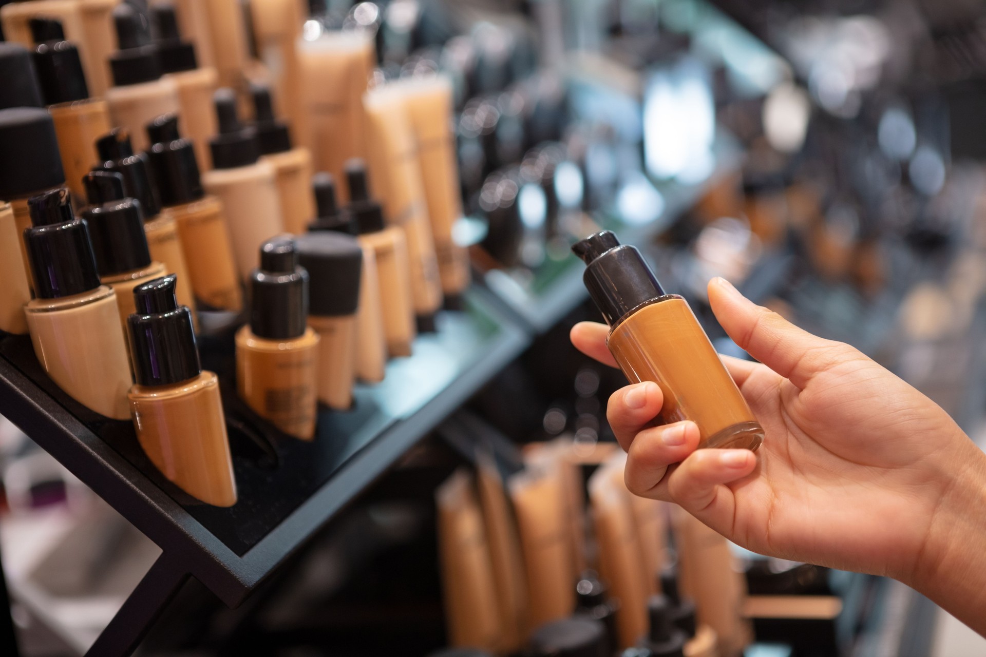 Woman choosing foundation